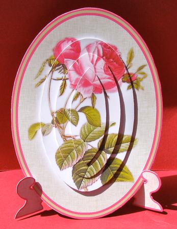 Gorgeous Deep Pink Rose Plate Card Kit by Christine Pagan