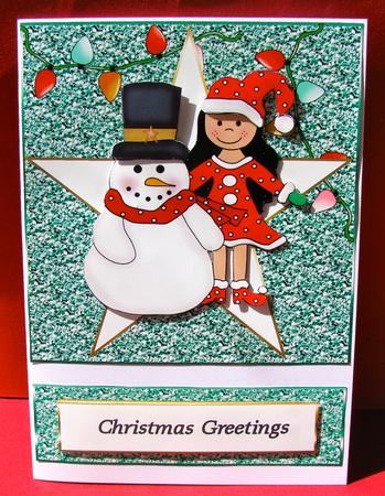Snowman Glitter Christmas by Christine Pagan