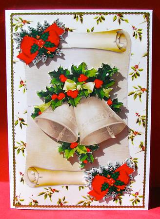 Christmas Bells on a Scroll by Christine Pagan