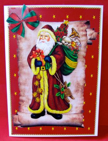 Lovely Vintage Santa on a Scroll by Christine Pagan