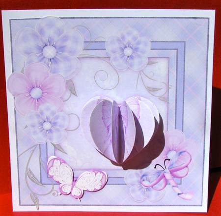 3D Heart with Butterflies N Blooms by Christine Pagan