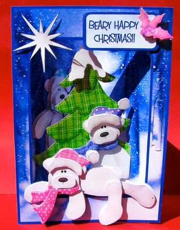 3D Corner Card Kit - Polar Bears Get Their Tree by Christine Pagan
