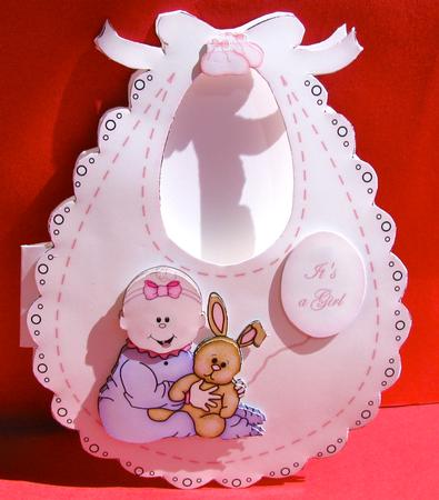 Its a Girl Balloon Bib by Christine Pagan