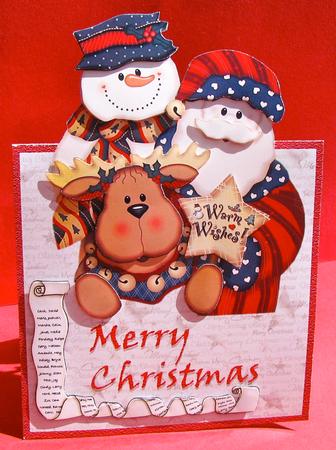 Santa and His Friends Over the Edge Card by Christine Pagan