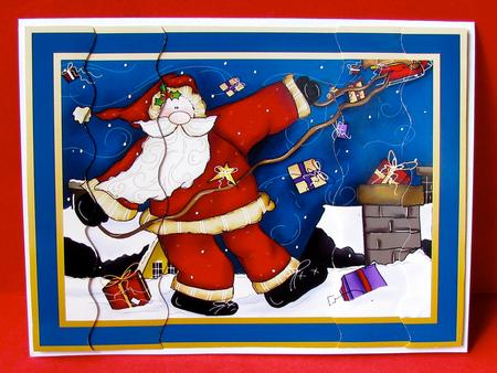Oops Santa Lost His Sleigh Wavy Side Stacker by Christine Pagan