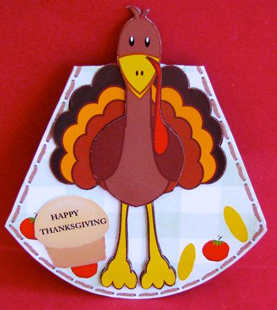 Thanksgiving Turkey Cute Wobble Card by Christine Pagan