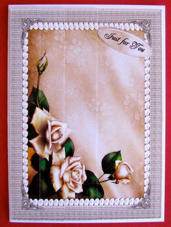 Cream Roses Framed by Christine Pagan