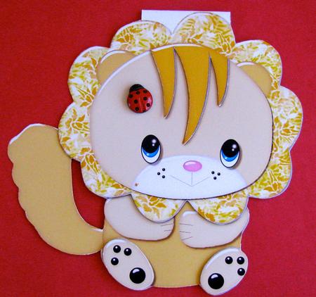 Baby Lion Flip-up Card by Christine Pagan