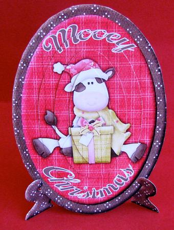Mooey Christmas Plate Card with Pyramage by Christine Pagan
