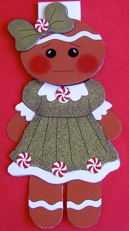 Gingerbread Girl Flip-up Card by Christine Pagan