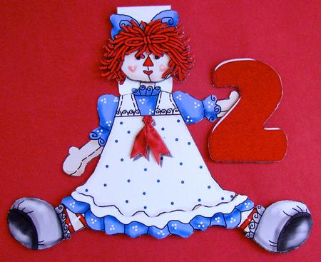 Raggedy 2nd Birthday Flip-up Card by Christine Pagan