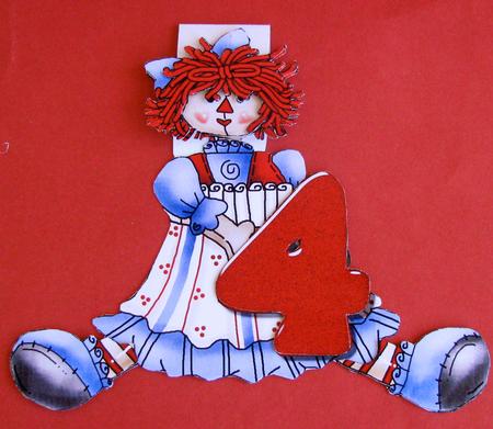 Raggedy 4th Birthday Flip-up Card by Christine Pagan