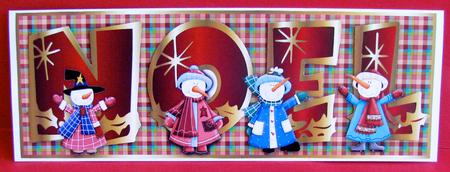 Whimsy Snowmen's Noel - Large Dl Card Front and Step by Step by Christine Pagan