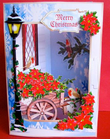 3D Corner Card Kit - Poinsettias & Lamp Light by Christine Pagan