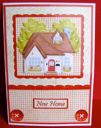 New Home Decoupage Card Front by Christine Pagan