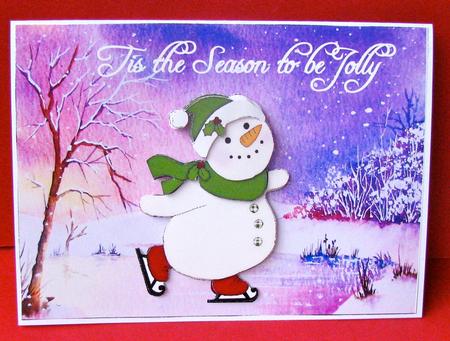 Tis the Season to Be Jolly - Snowman Decoupage by Christine Pagan