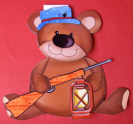 Bear Hunting Flip-up Card by Christine Pagan