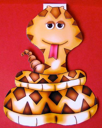 Rattlesnake Birthday Flip-up Card by Christine Pagan