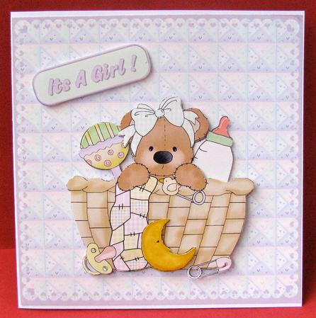 Baby Girl Quick Card by Christine Pagan