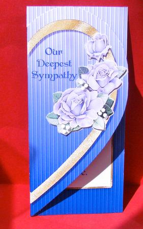 Heart-fold Sympathy Card Pearls and Flowers by Christine Pagan