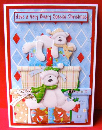 Beary Special Christmas Decoupage Card by Christine Pagan
