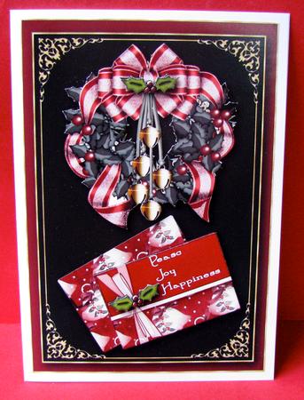 Wreath with Bells Card Topper by Christine Pagan