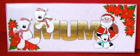 Mum Polar Bears and Santa by Christine Pagan