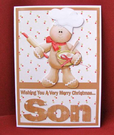 Merry Christmas Son A5 Decoupage Card by Christine Pagan
