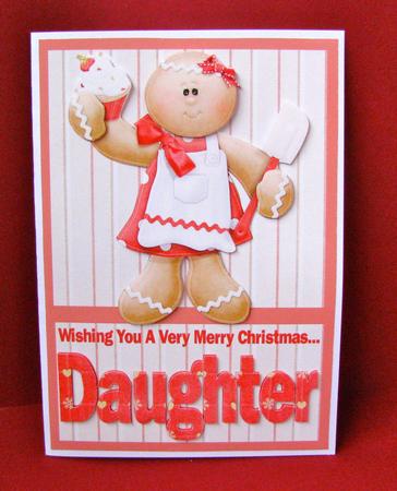 Merry Christmas Daughter A5 Decoupage Card by Christine Pagan