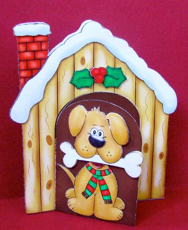 Christmas Pup - Flip Open Card by Christine Pagan