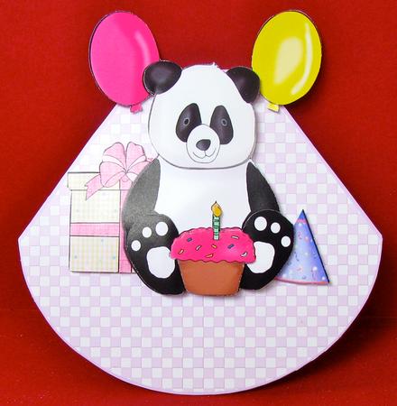 Birthday Panda Decoupage for Little Girl's Birthday by Christine Pagan