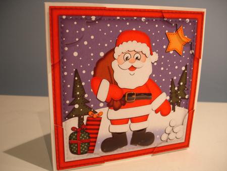 8 x 8 Xmas Santa Scalloped Corner Topper by Christine Simmonds
