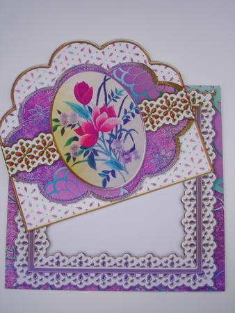 Oriental Bouquet Anglaise Scalloped 3D Decoupage Card Kit by Christine Simmonds