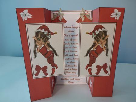 Santa's Little Helper Double Fold Back Card by Christine Simmonds