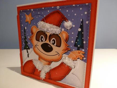 Xmas Eric Meerkat Fan Pyramage Topper by Christine Simmonds