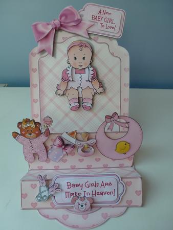 Easel Stepper 3D Card Kit - Baby Girls Are Made in Heaven! by Christine Simmonds
