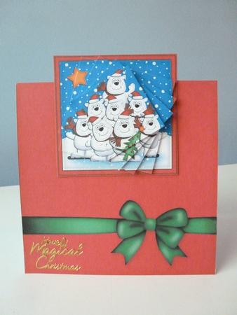 Xmas Polar Bears No-hole Over the Edge N Spiral Pyramid by Christine Simmonds