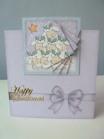 Xmas Lambs No-hole Over the Edge N Spiral Pyramid by Christine Simmonds