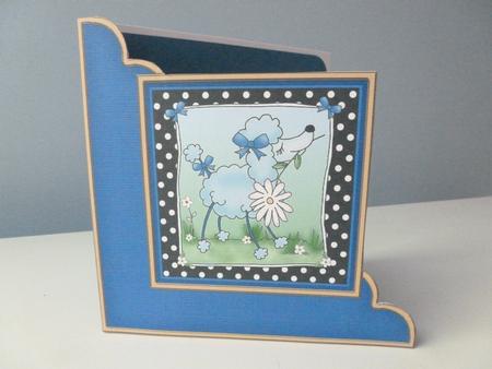 Cute Poodle Cut and Fold Corner Card by Christine Simmonds