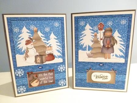2 Christmas Card Fronts by Christine Simmonds