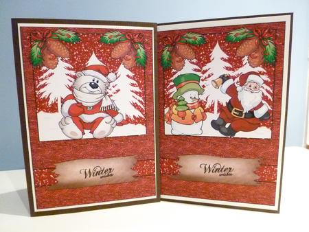 Polar Santa and One to Many Sherries Santa Card Fronts by Christine Simmonds