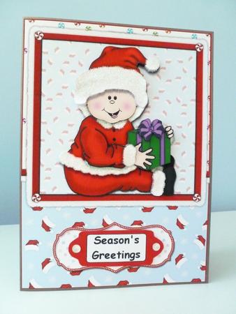 Santa Baby (light Skin) Card Front and Decoupage by Christine Simmonds