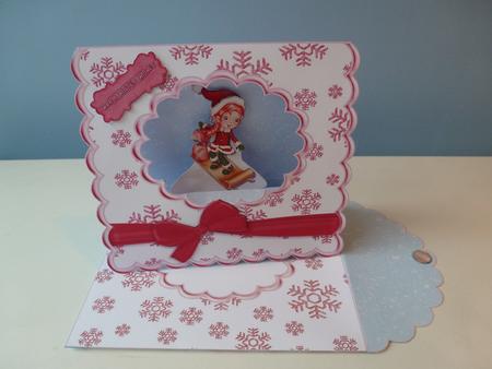 Santa's Little Helper Scalloped Tent Card with Envelope by Christine Simmonds
