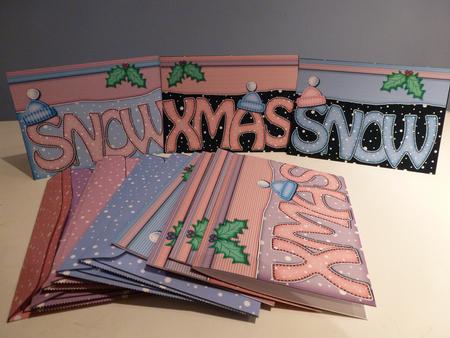 Xmas Words Notelet Set by Christine Simmonds