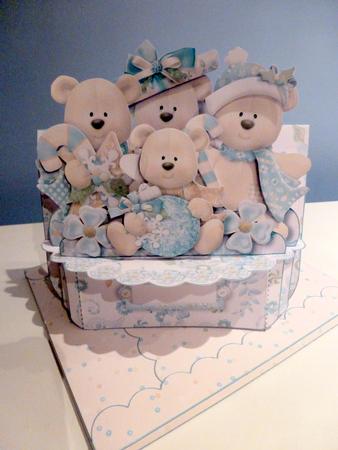 Christmas Bears 3D Shelf Card with Card Box by Christine Simmonds