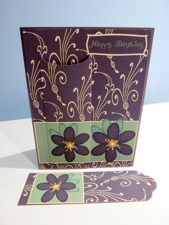 Greeting Card Front with Flowers and Bookmark by Christine Simmonds