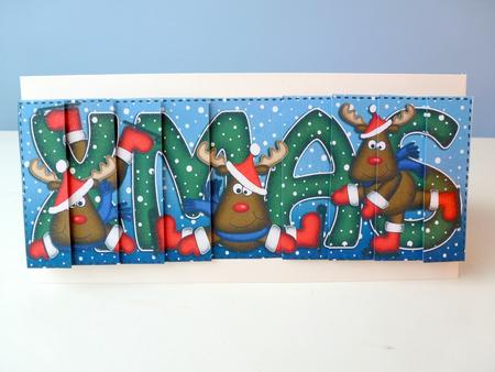 Christmas Xmas with Rudolph Dl Side Stacker Topper by Christine Simmonds
