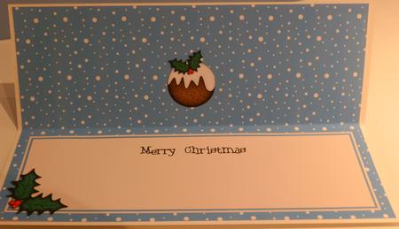 Large Dl Christmas Insert with Puddings by Christine Simmonds