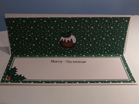 Large Dl Christmas Insert with Puddings by Christine Simmonds