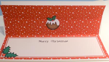 Large Dl Christmas Insert with Puddings by Christine Simmonds